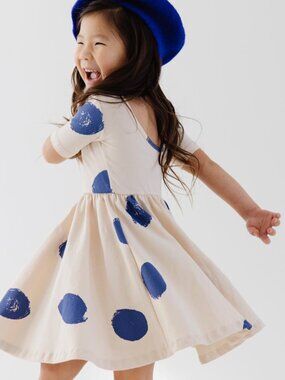 Alice and Ames Short Sleeve Ballet Dress in Painted Dot - 7Y
